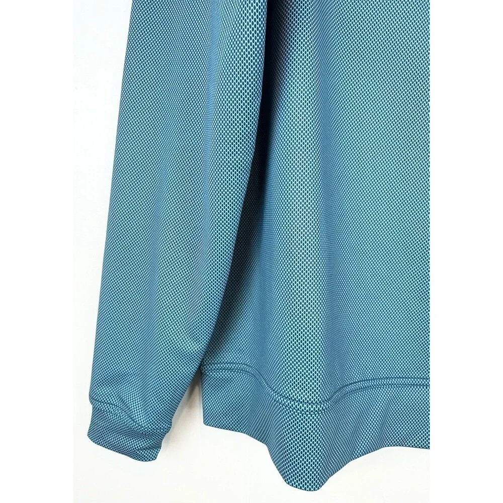 Peter Millar Men's Performance Quarter Zip MED Long Sleeve Green Teal